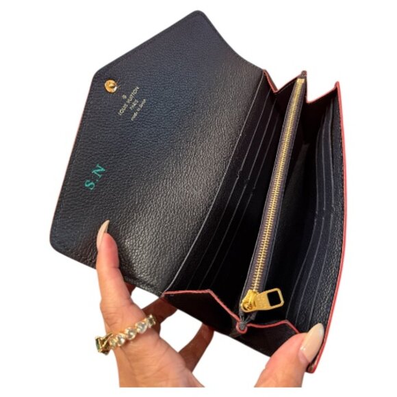 Louis Vuitton Navy Monogram Empreinte Long Wallet | Box + Chain - Picture 5 of 6